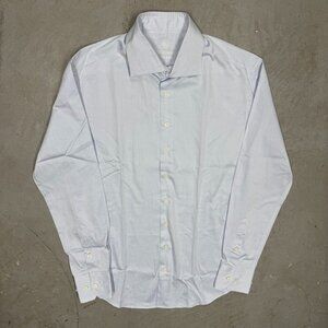 $475 MD Marlon Durrant Bespoke Dress Shirt Light Blue 41 16 Large